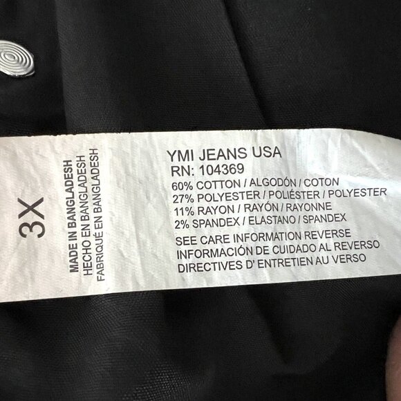 YMI Hyperdenim Women Navy Denim Jeans Sz 3X (40x30) Mid Rise Skinny Stretch NEW - Picture 6 of 10